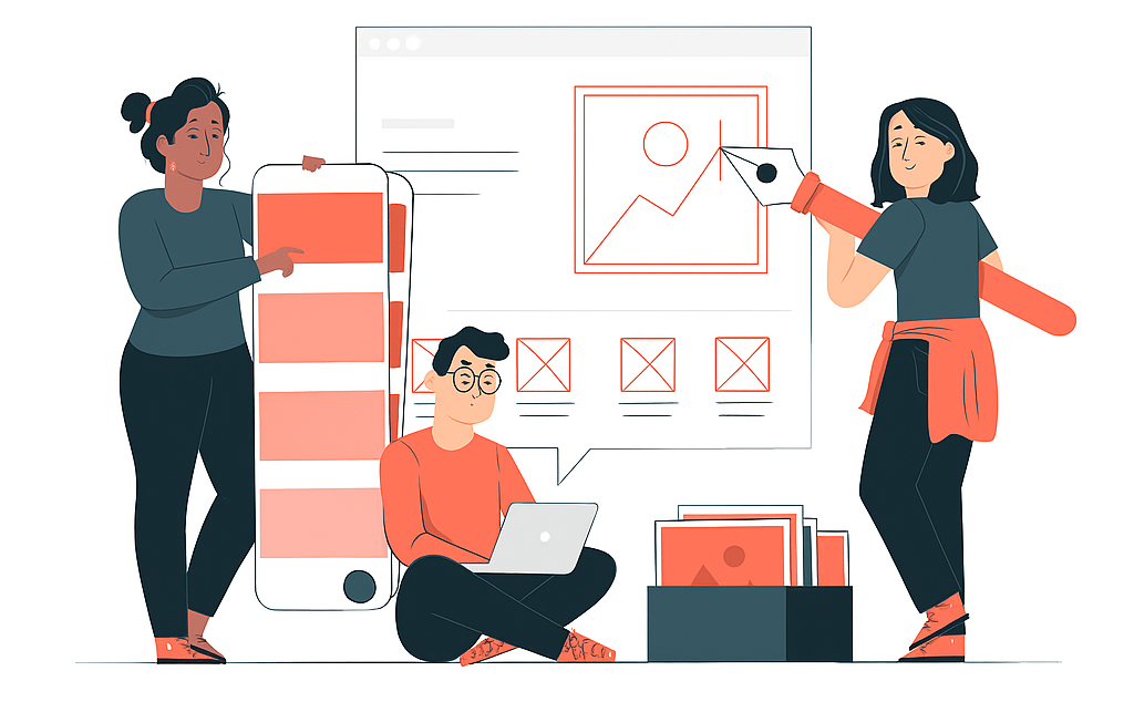 Low-fidelity wireframe sketch for mobile UI